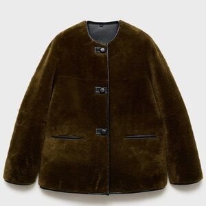 Mango faux fur coat size medium